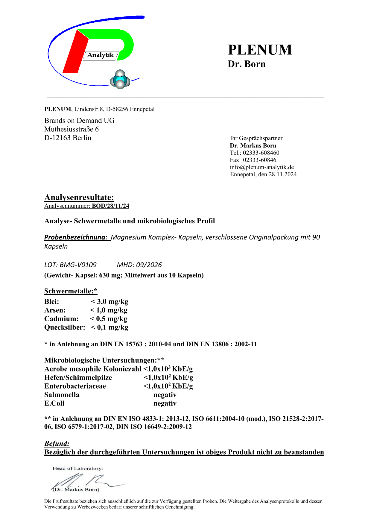 Magnesium Komplex + Vitamin B6 - 90 Kapseln