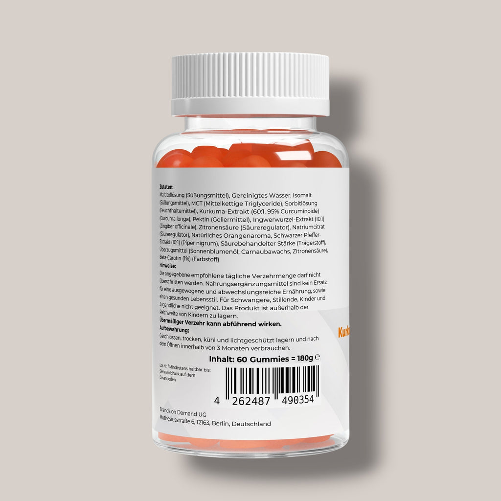 Kurkuma + Ingwer + Schwarzer Pfeffer Gummies - 60 Stk.