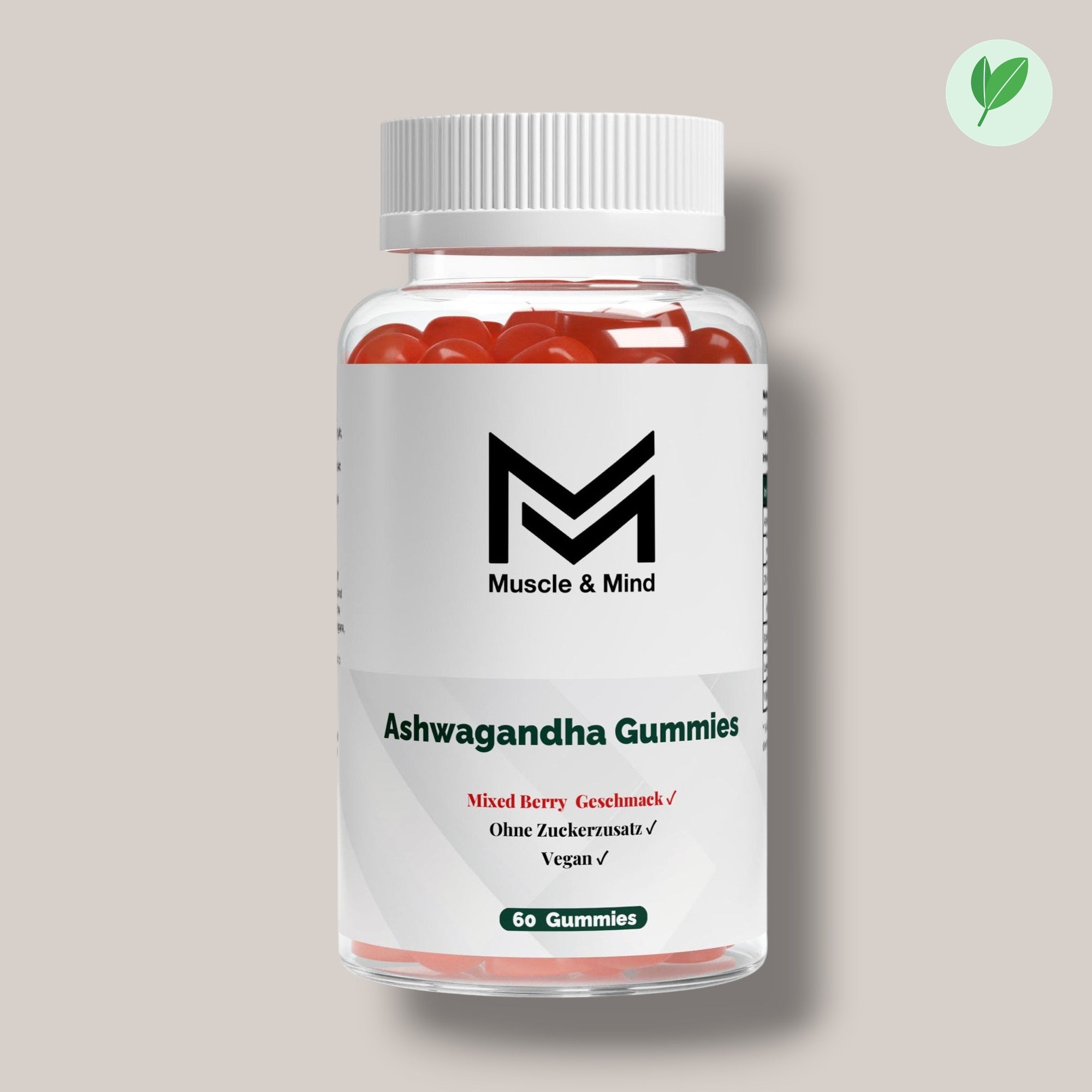 Muscle&Mind Premium Ashwagandha Gummies + Vitamin B6 – leicht verdaulich – 60 Stück