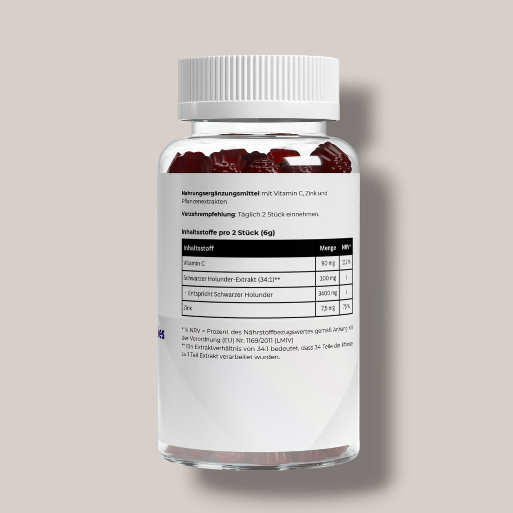 Elderberry + Vitamin C + Zink Gummies - 60 Stk.
