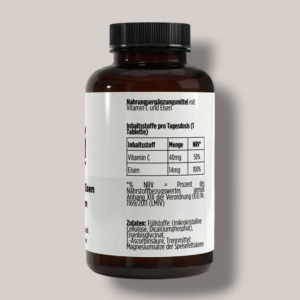Eisen + Vitamin C - 120 vegane Tabletten