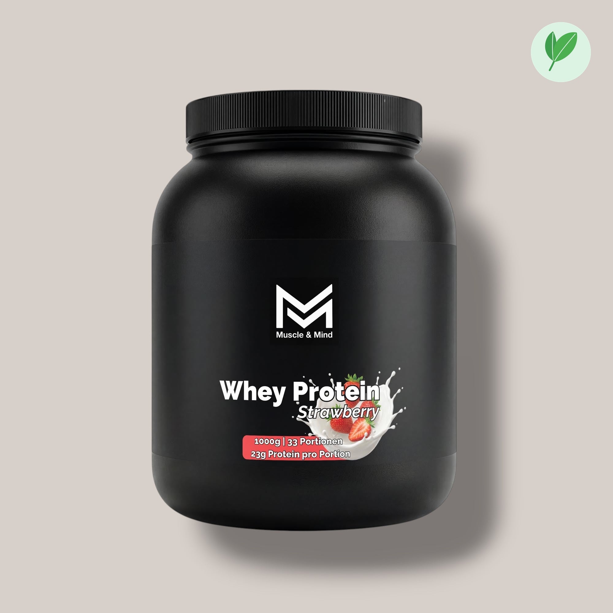 Muscle&Mind Whey Protein Erdbeere – leicht verdaulich – 1000g