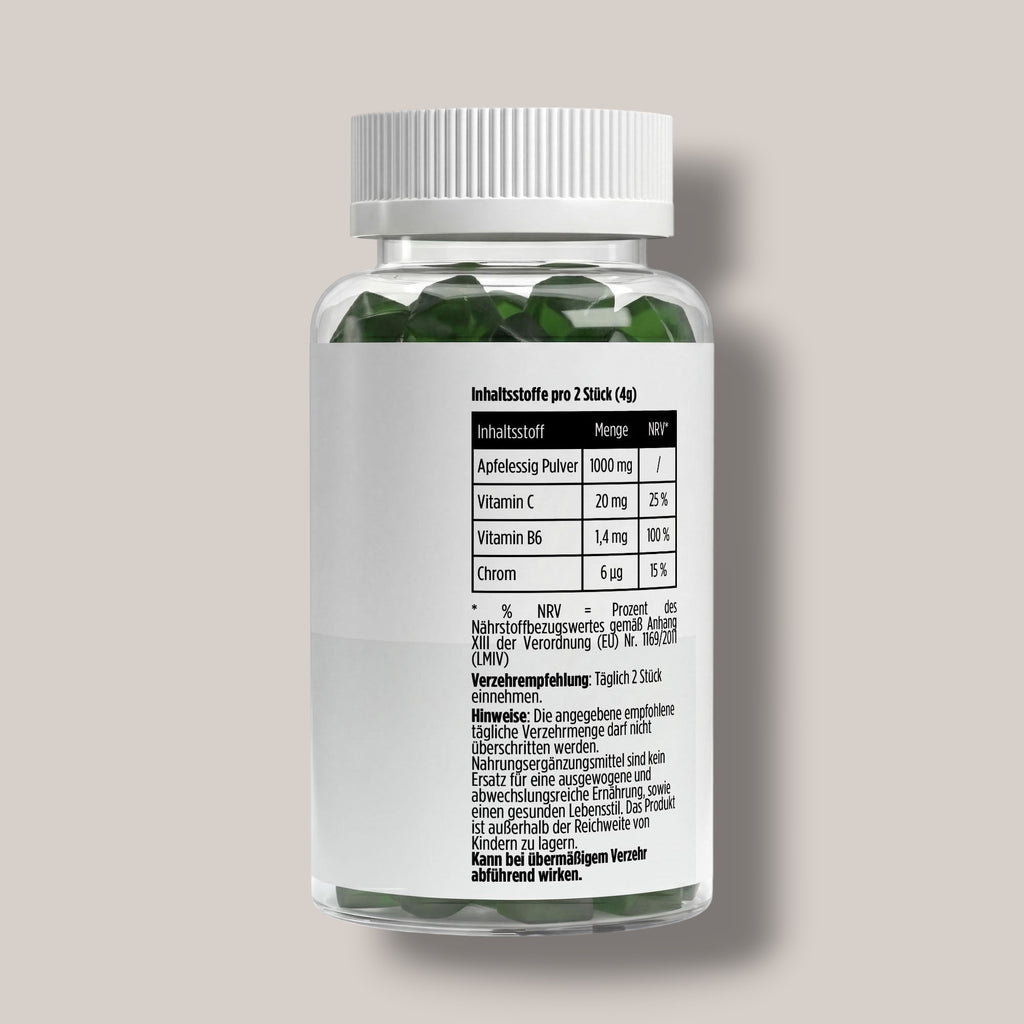 Apfelessig + C + B6 + Chrom Gummies - 60 Stk