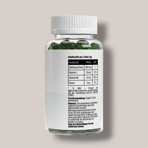 Apfelessig + C + B6 + Chrom Gummies - 60 Stk