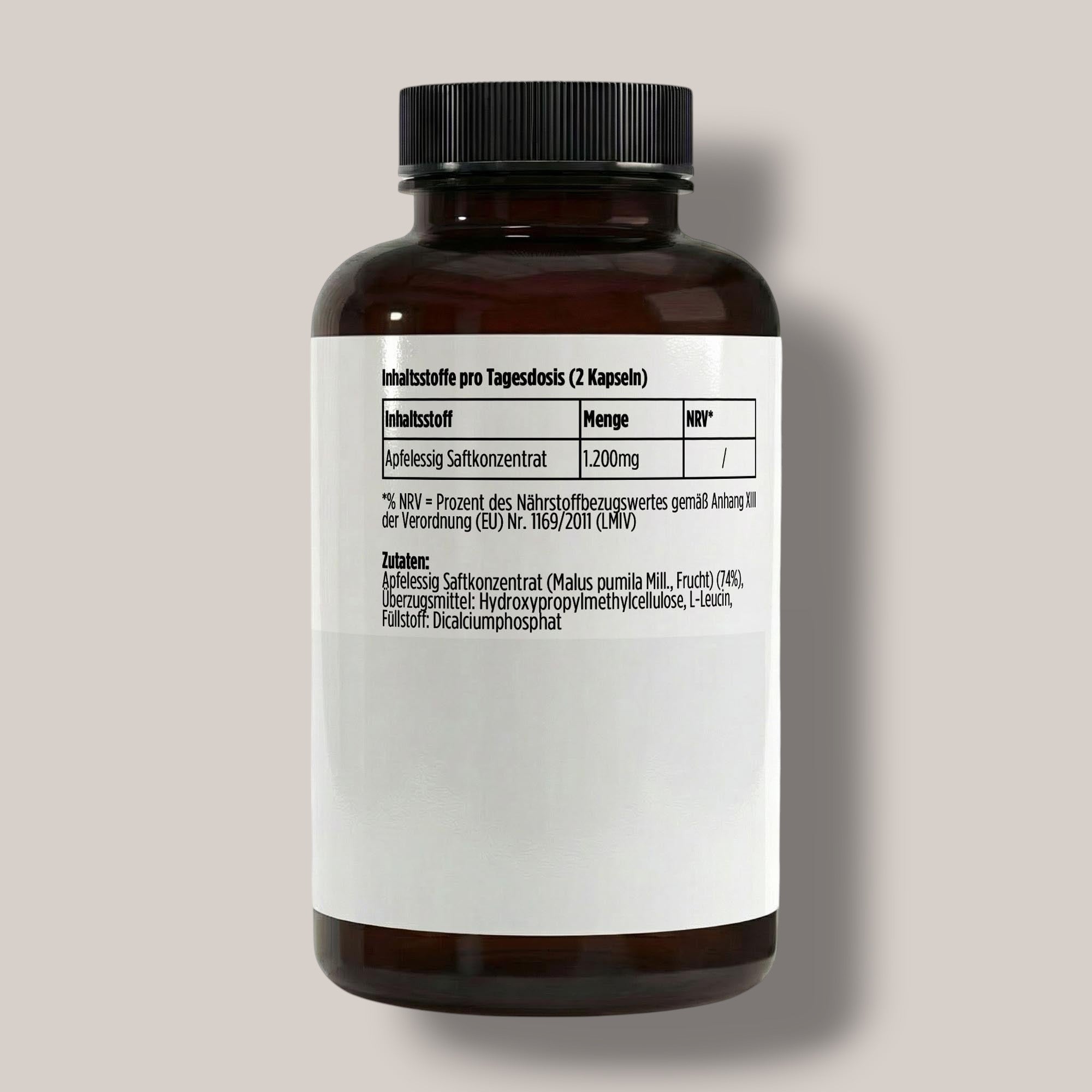 Apfelessig Extrakt Kapseln (600mg je Kapsel) - 120 vegane Kapseln