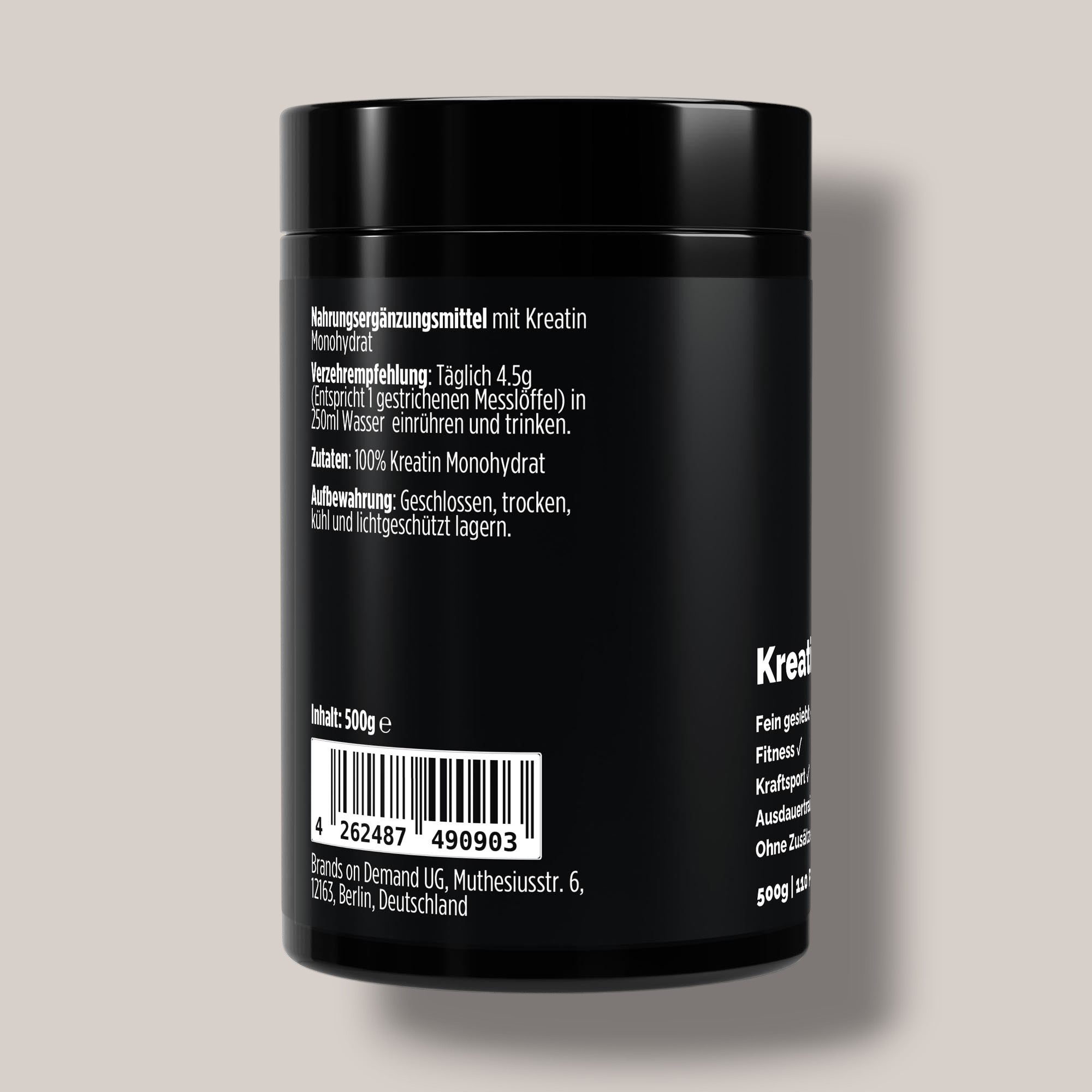 Kreatin Monohydrat - Geschmacksneutral - 500g