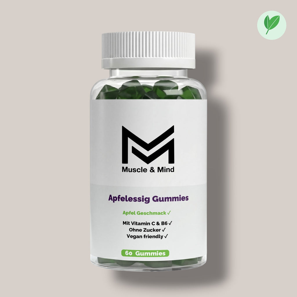 Muscle&Mind Apfelessig Gummies (+C, B6, Chrom) – leicht verdaulich – 60 Stück