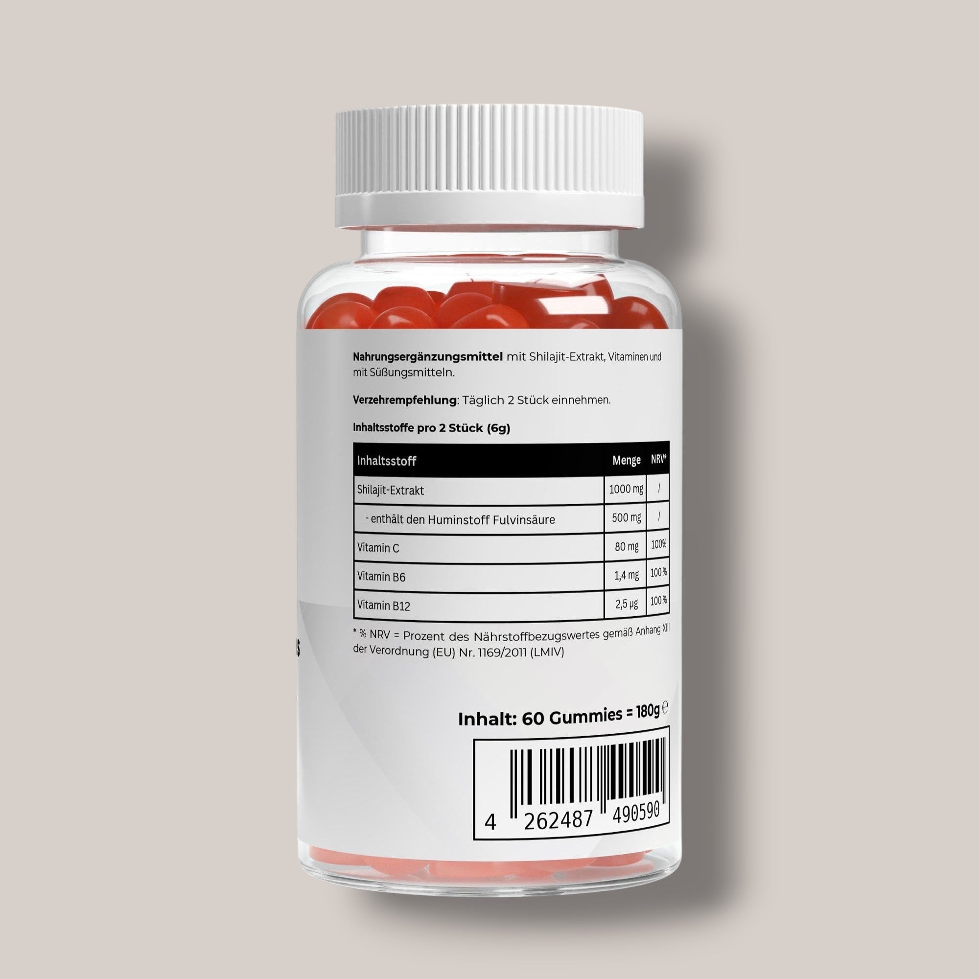 Premium Shilajit Gummies 1000 + Vitamin C,B6, B12 - 60 Stk