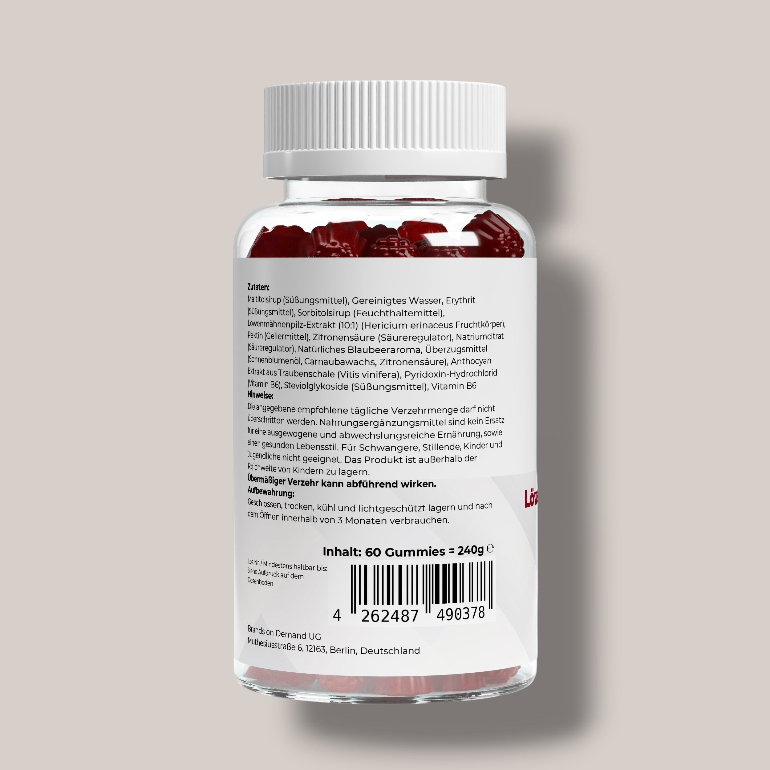 Lion's Mane + Vitamin B6 Gummies - 60 pcs.