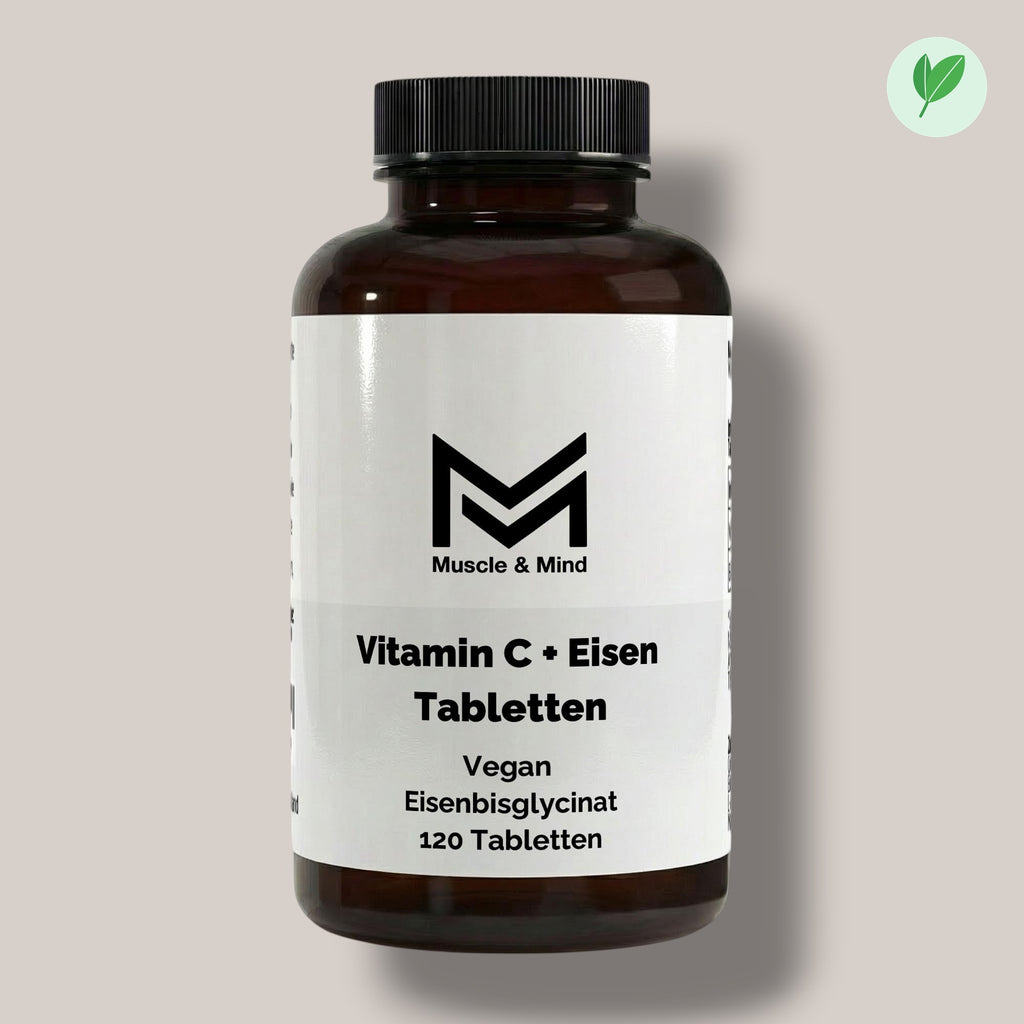 Muscle&Mind Eisen + Vitamin C – leicht verdaulich – 120 vegane Tabletten
