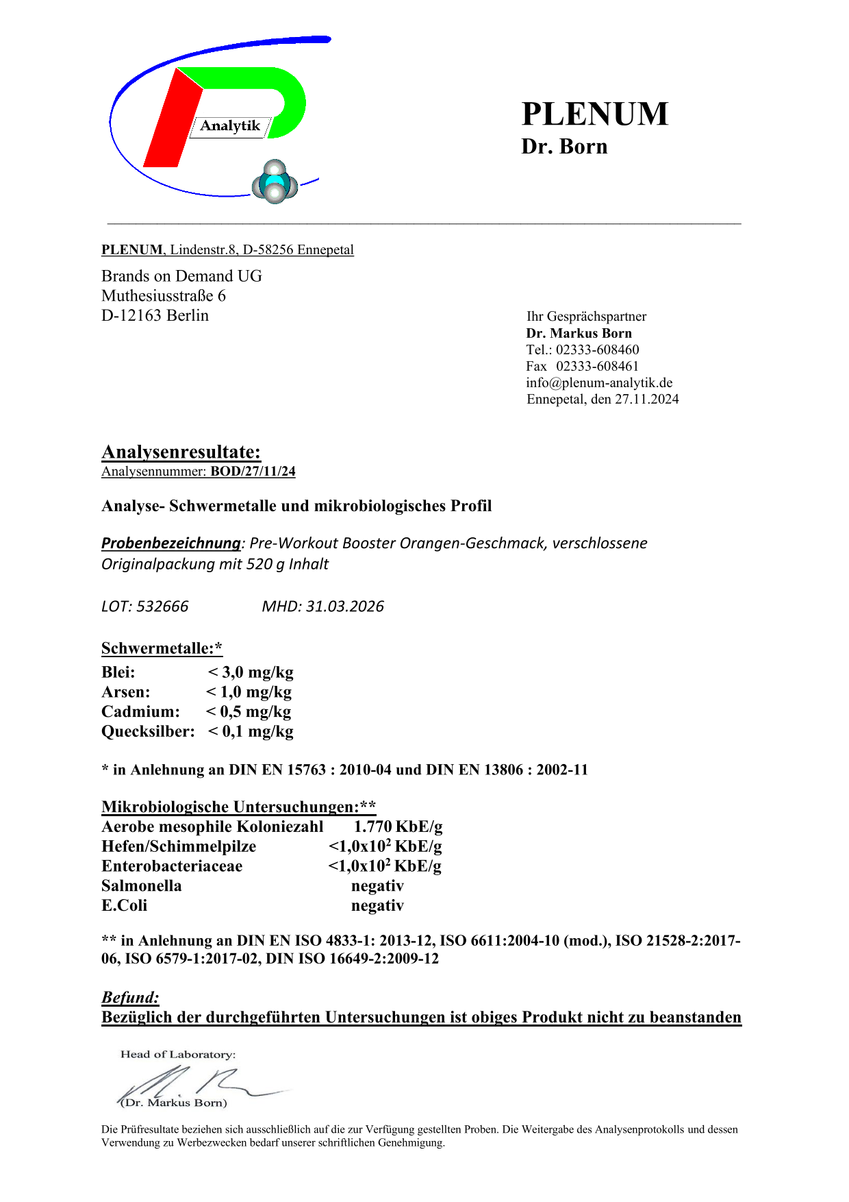 Pre-Workout Booster Apfel - 520g