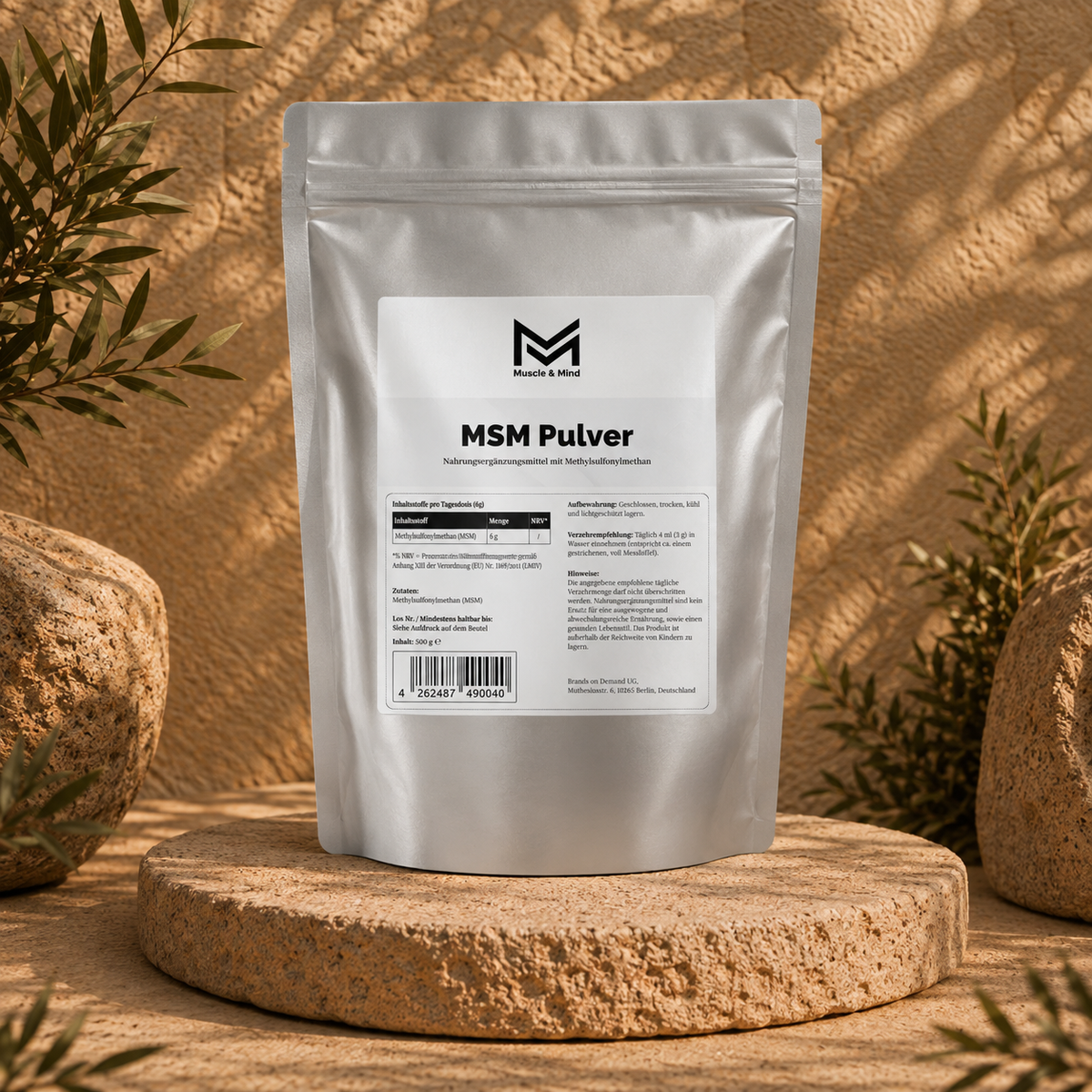 Muscle&Mind MSM Pulver – 500g