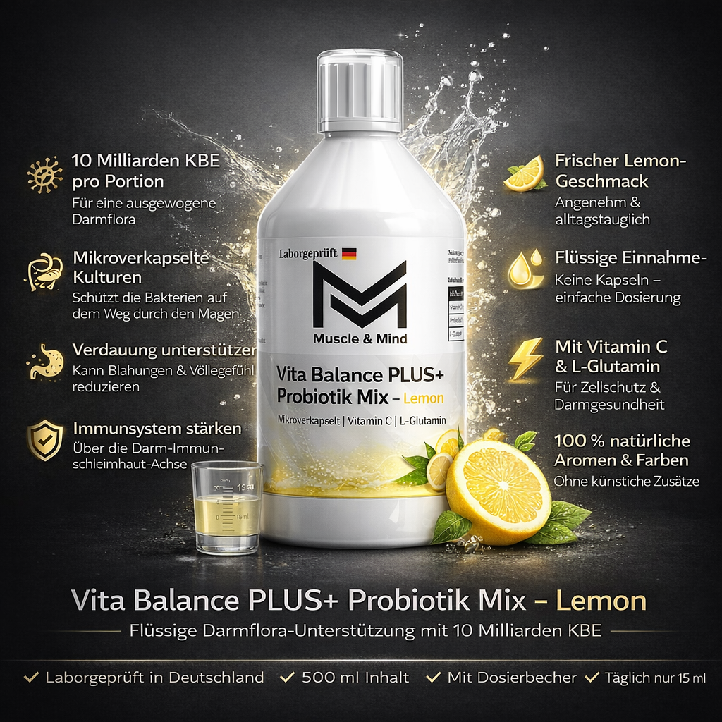 Vita Balance + Probiotik Mix- mikroverkapselt - Lemon - 500ml