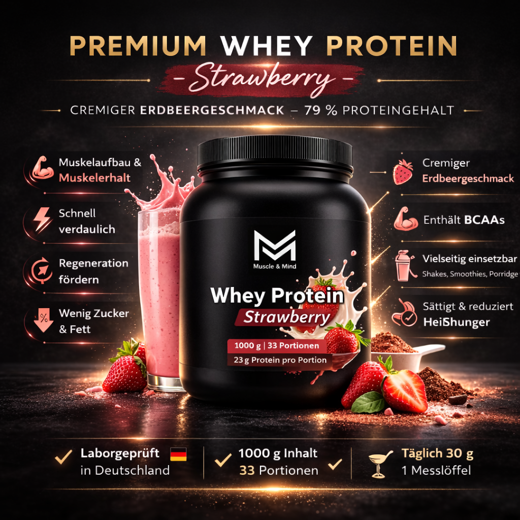 Premium Whey Protein Erdbeere - 1.000g