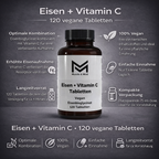 Eisen + Vitamin C - 120 vegane Tabletten