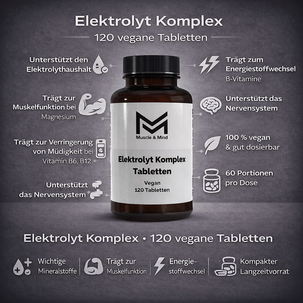 Muscle&Mind Elektrolyt Komplex – 120 vegane Tabletten