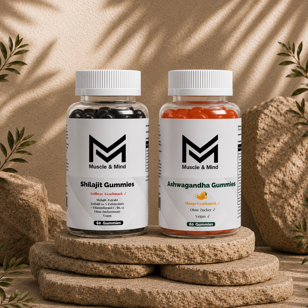 Muscle&Mind Mind Stack – Shilajit Gummies + Ashwagandha Gummies – 120 Stück