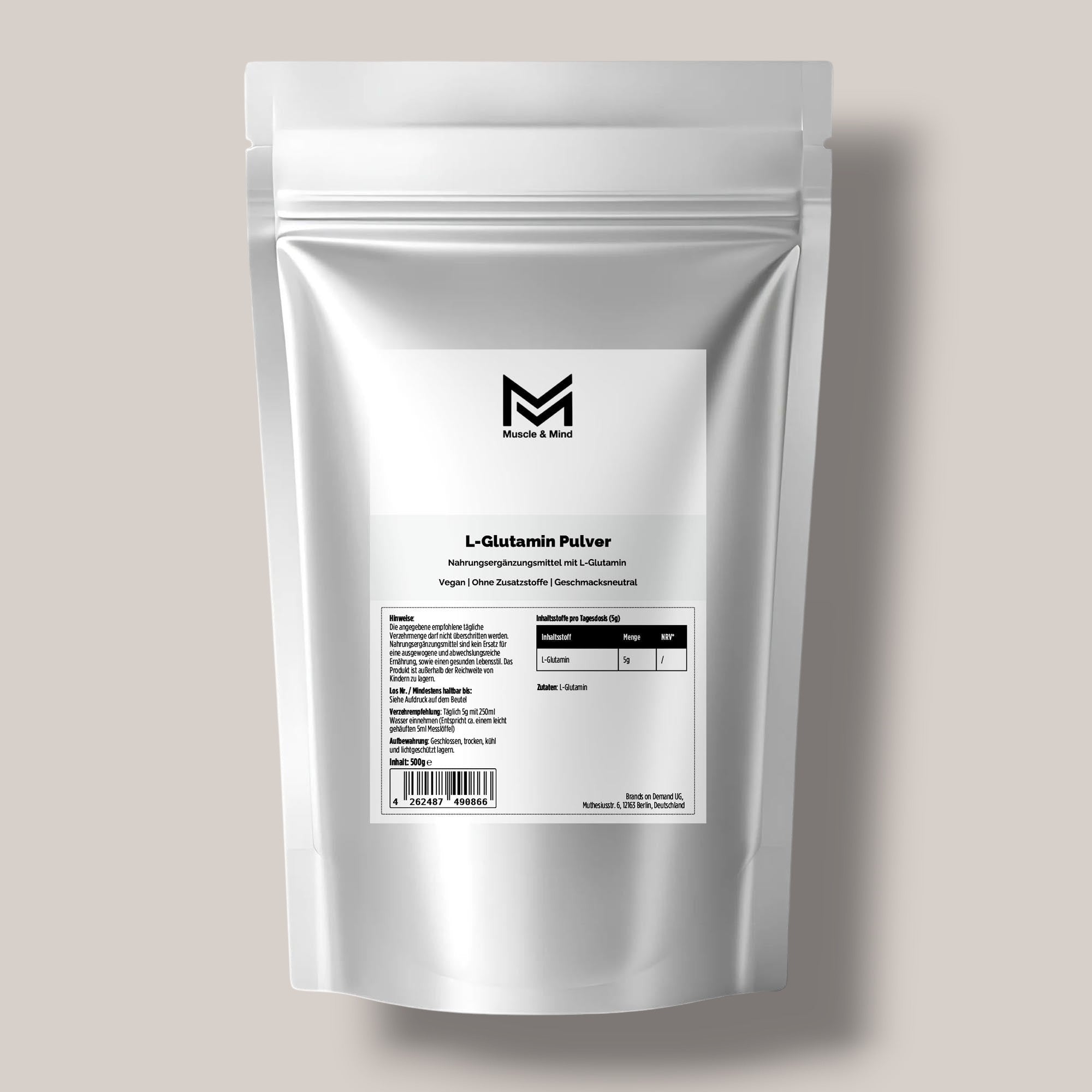 L-Glutamin Pulver Doypack - 500g