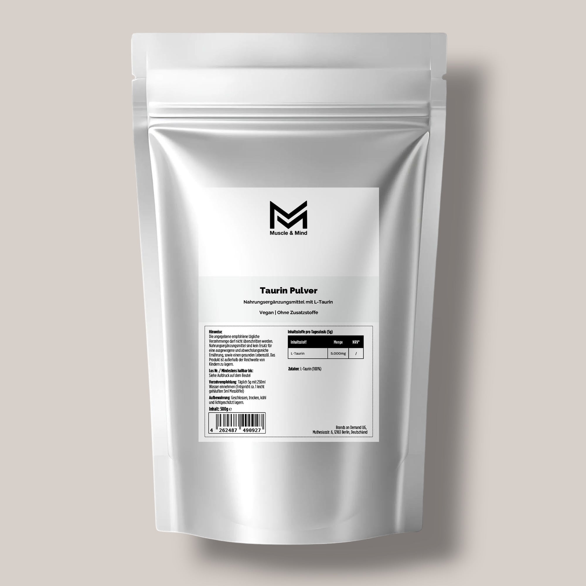 Taurin Pulver - 500g Doypack
