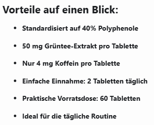 Grüntee Extrakt 40% Polyphenole - 60 Kapseln