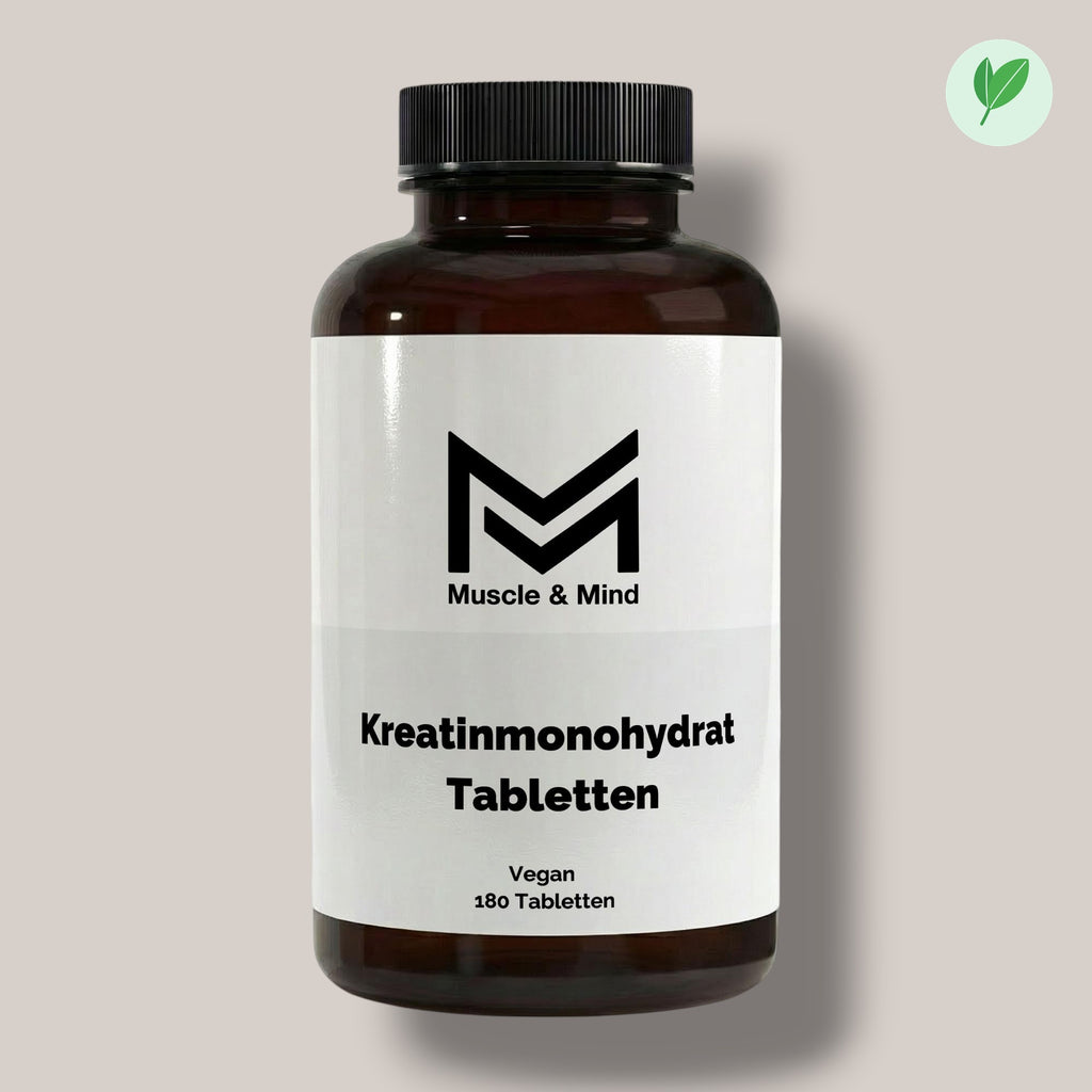 Muscle&Mind Kreatin Monohydrat – leicht verdaulich – 180 vegane Tabletten