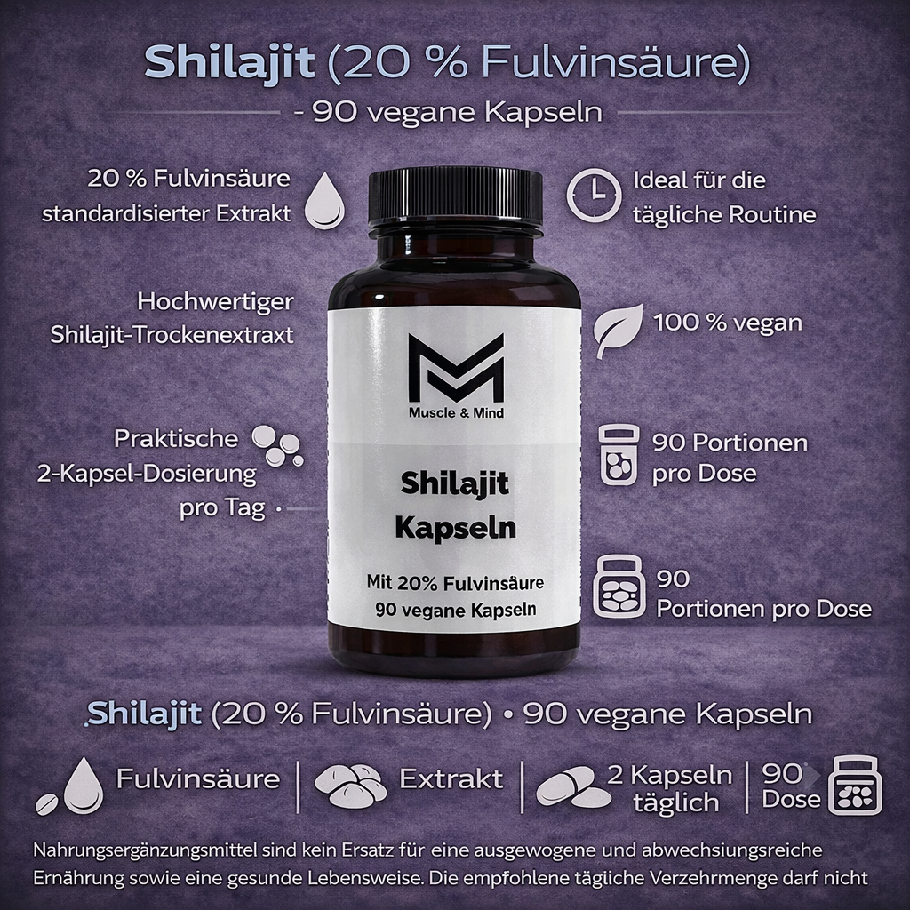 Shilajit (20% Fulvinsäure) - 90 vegane Kapseln