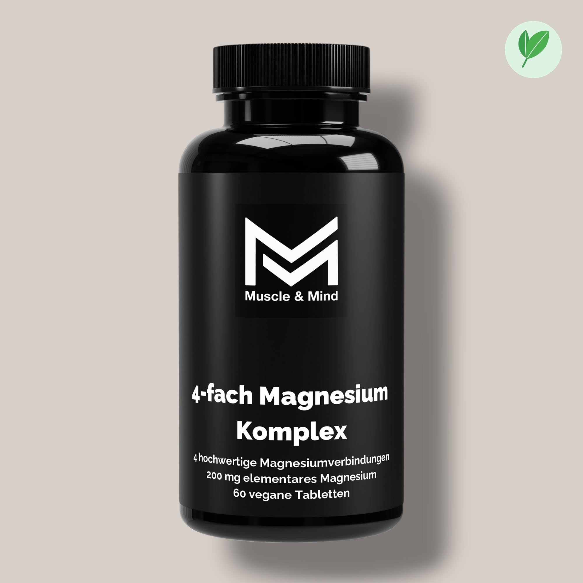 Muscle&Mind Magnesium 4-fach Komplex – leicht verdaulich – 60 vegane Tabletten