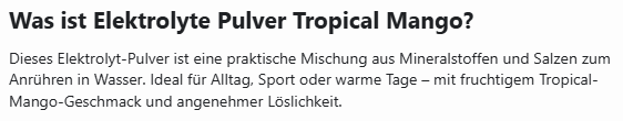 Elektrolyte Pulver Tropical Mango - 300g