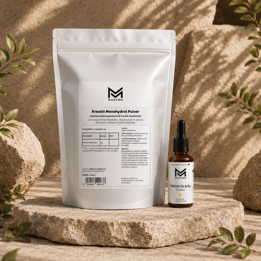 Bestseller Bundle - Kreatin Pulver & Vitamin D3+K2