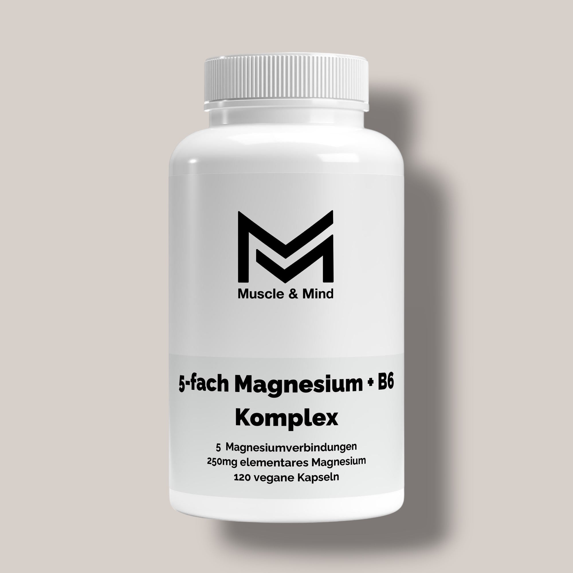 Muscle&Mind Magnesium 6-fach Komplex + B6 – leicht verdaulich – 120 vegane Kapseln