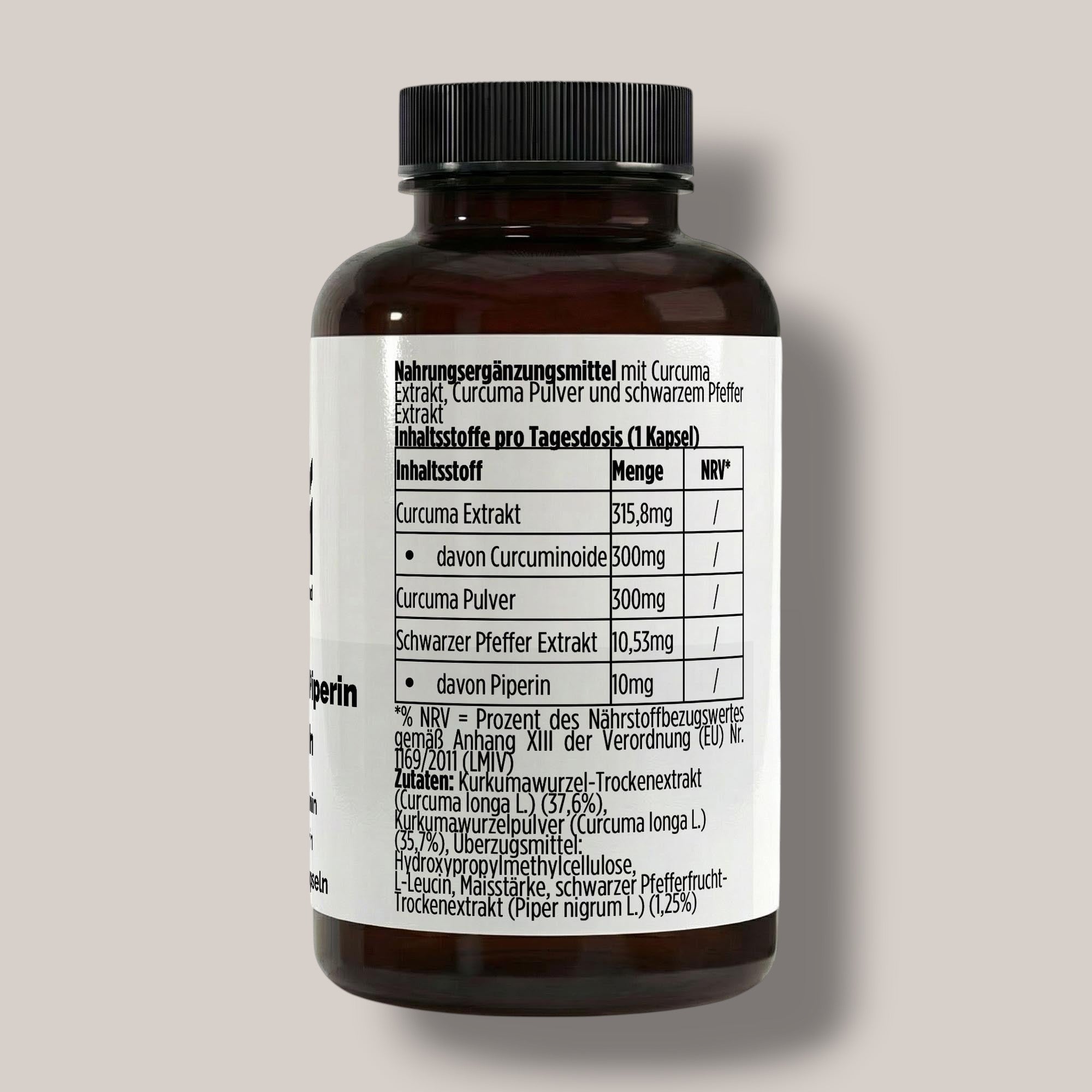 Curcuma (95% Curcumin) + Piperin - 60 vegane Kapseln