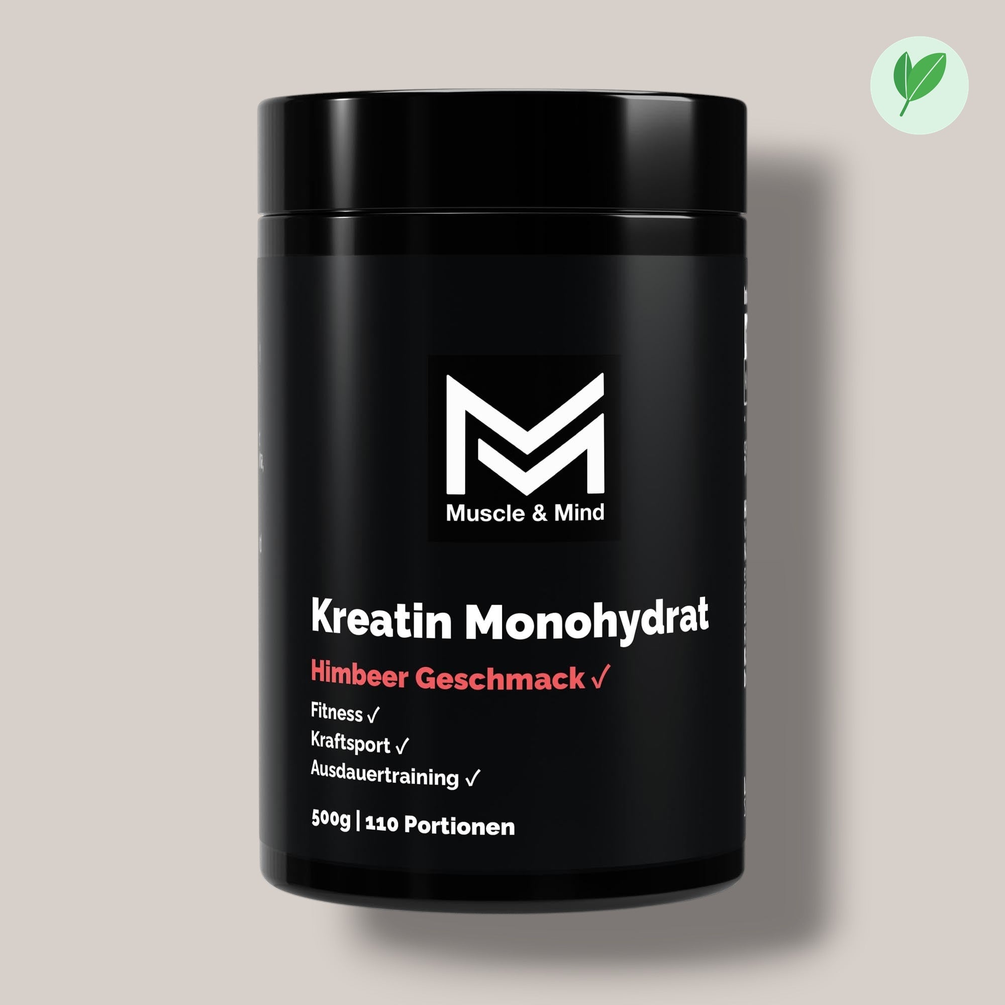 Muscle&Mind Kreatin Monohydrat Pulver Raspberry – leicht verdaulich – 500g