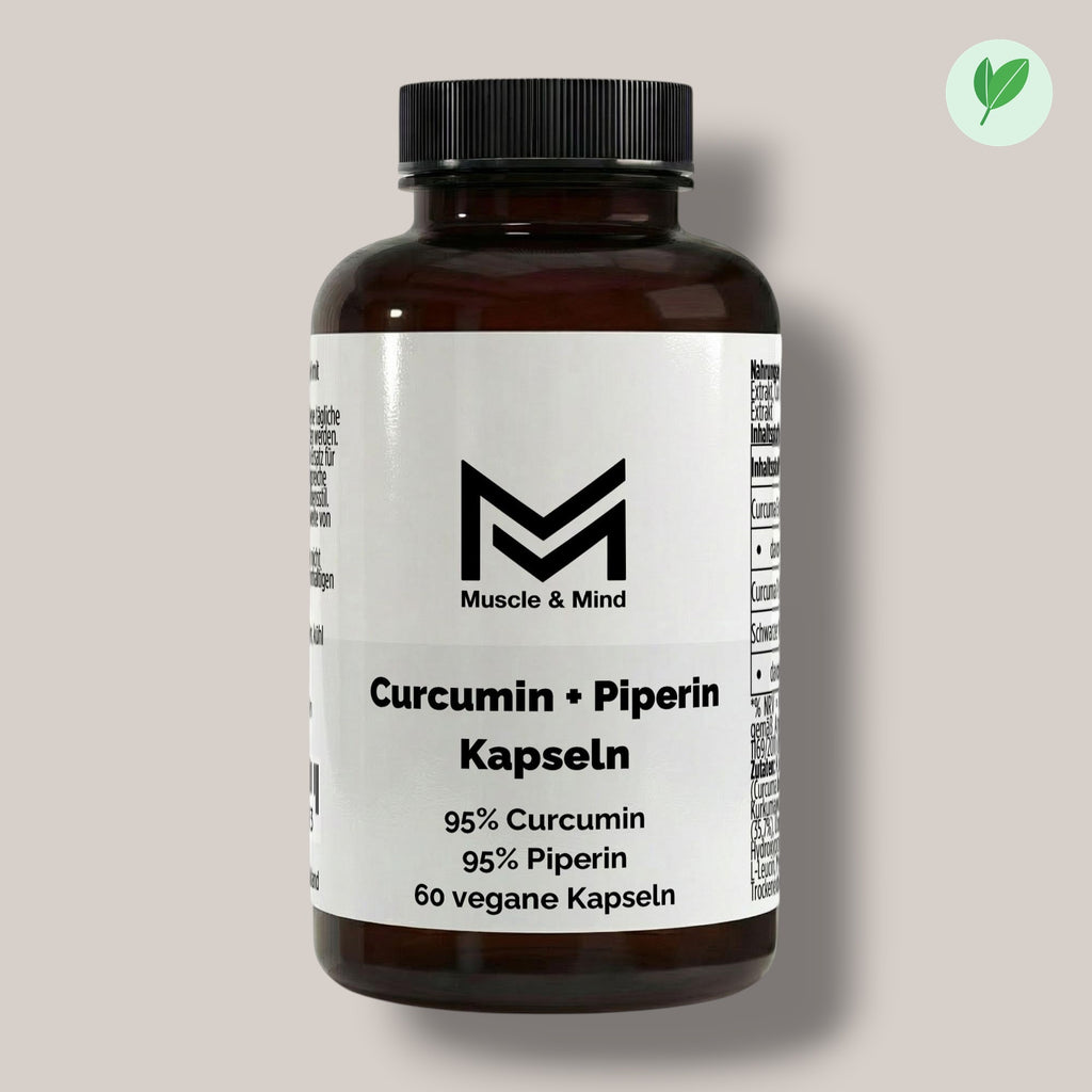 Muscle&Mind Curcuma + Piperin – leicht verdaulich – 60 vegane Kapseln