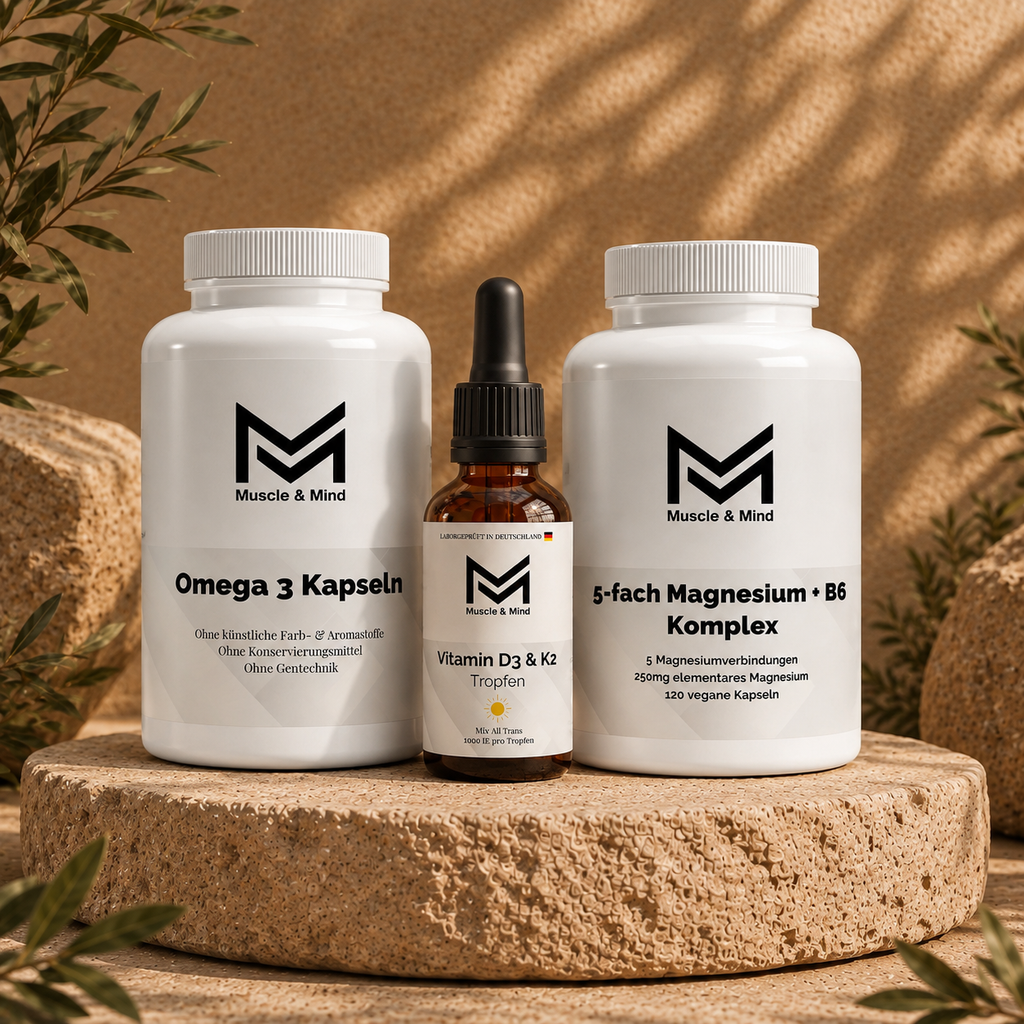 Daily Essentials Bundle – Omega 3, Vitamin D3+K2 & Magnesium Komplex