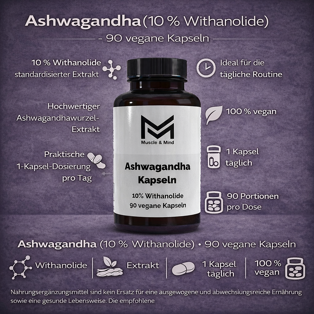 Ashwagandha (10% Withanolide) - 90 vegane Kapseln