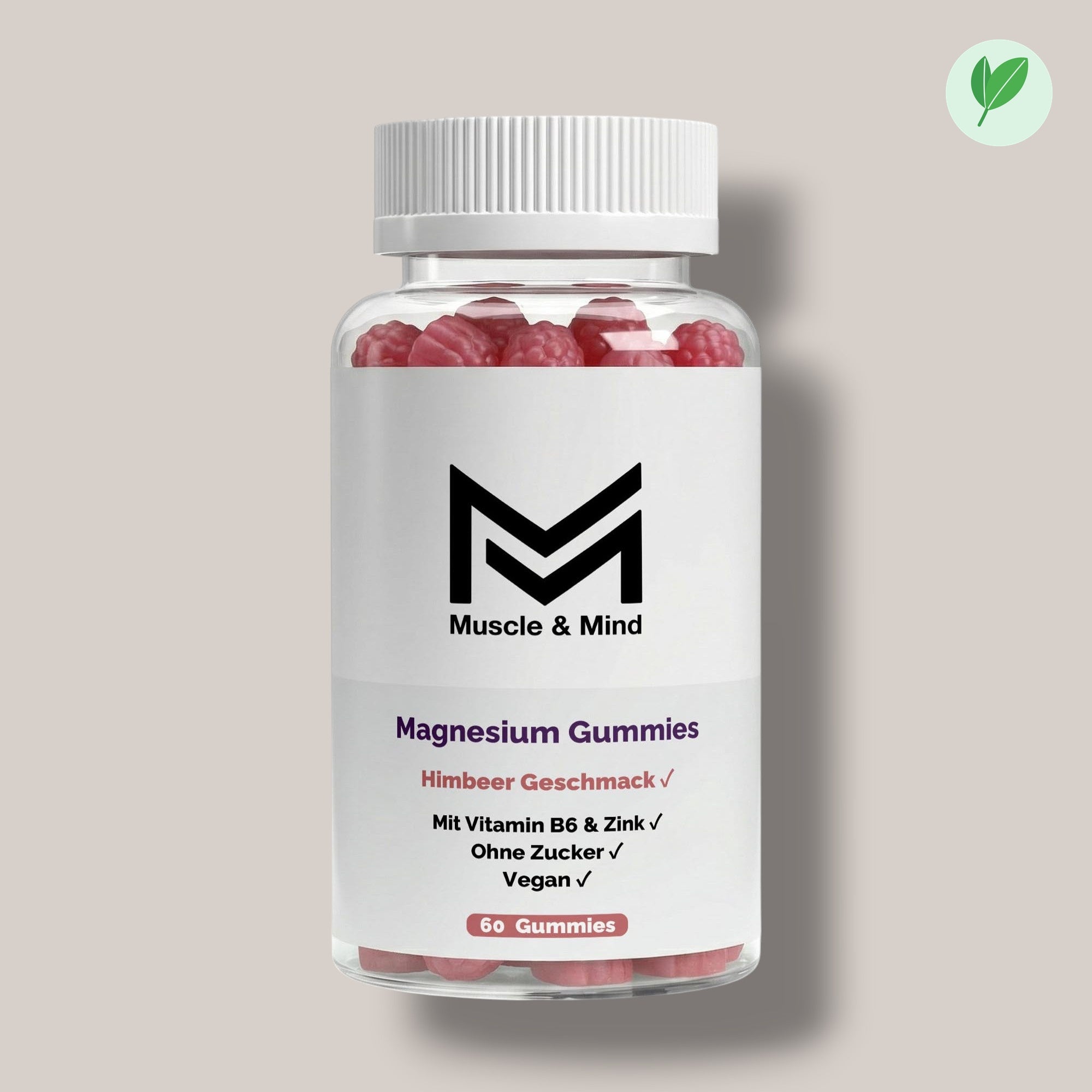 Muscle&Mind Magnesium Gummies (+Zink, B6) – leicht verdaulich – 60 Stück