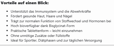25mg Zink Bisglycinat - 500 Tabletten