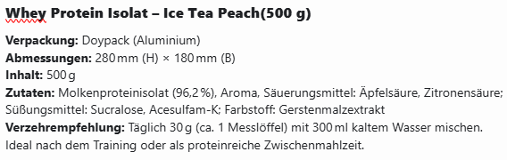 Clear Whey Protein Eistee Pfirsich - 500g
